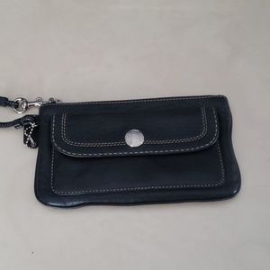 Coach Black Leather Wristlet